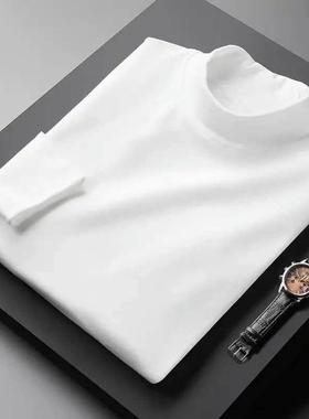 奕鸿精选双面德绒N打底衫春秋冬季保r暖修身KN透气男士半高Q领长