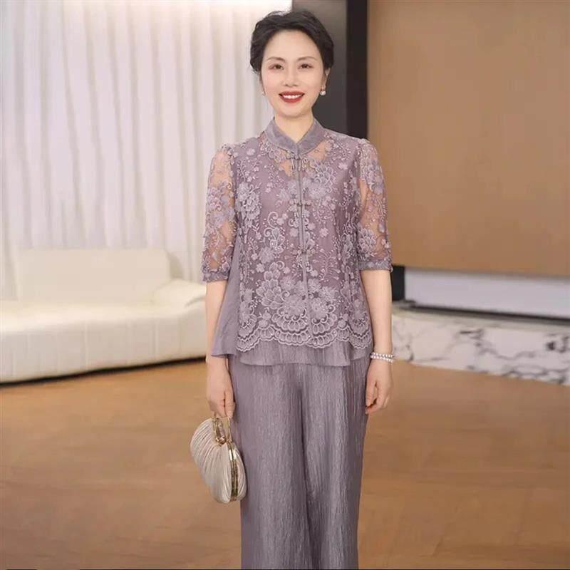 Givan纪繁轻奢5显瘦气质年轻妈妈套装中老年女装休闲宽松休闲套