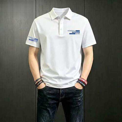LUGE轻奢男装总裁polo夏季甄选品质轻奢男士翻领印花polo衫宽松