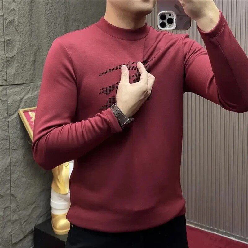 师凯服饰男士秋冬加绒加厚款男长袖T恤冬季加厚打底衫休闲