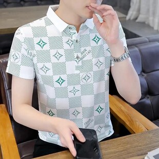 d2025夏季 polo衫 FZ轻奢服饰轻奢精品男士 短袖 宽松时尚 格子体恤衫