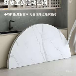 折叠圆桌面板家用单独桌面圆形餐桌无腿桌板板面临时活动台面直HC