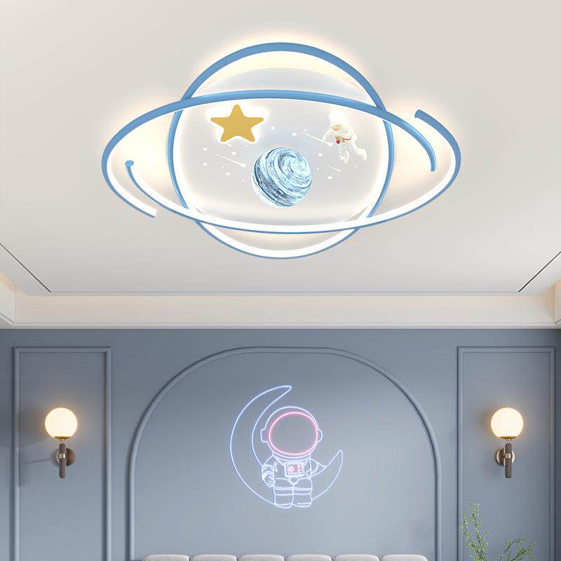 儿童房灯卧室灯现代简约男孩女孩公主卡通漫步星球房间LED护眼灯