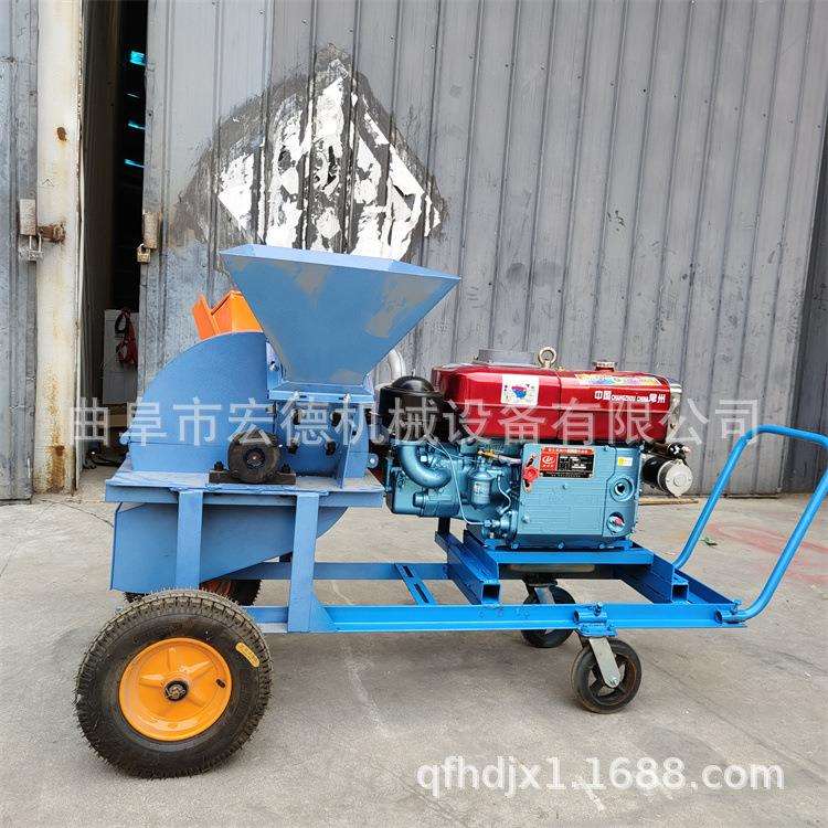 电启动柴油动力粉碎机 树枝杂木木屑机 节能木材粉碎机