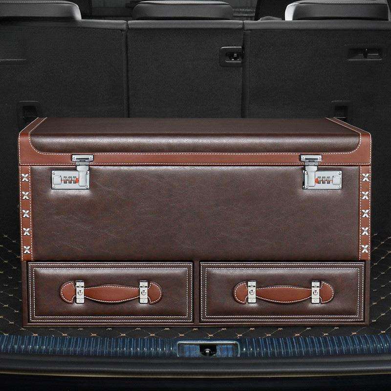 汽车收纳箱储物箱车载后备箱整理箱密码轿车尾箱抽屉置物箱盒