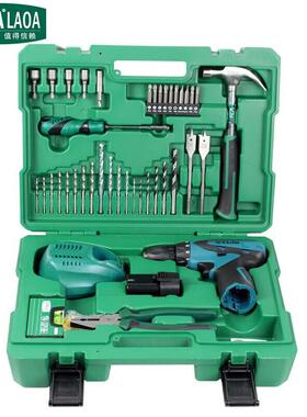 老A LA415150 50件锂电钻工具套装羊角锤钢丝钳维修工具套装