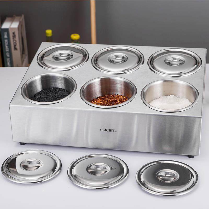 不锈钢调味罐火锅自助餐厅四格六格八格调料盒商用配料碗带架,模玩/动漫/周边/娃圈三坑/桌游,模型制作工具/辅料耗材,淘宝优惠券,粉丝福利购,淘宝优惠卷
