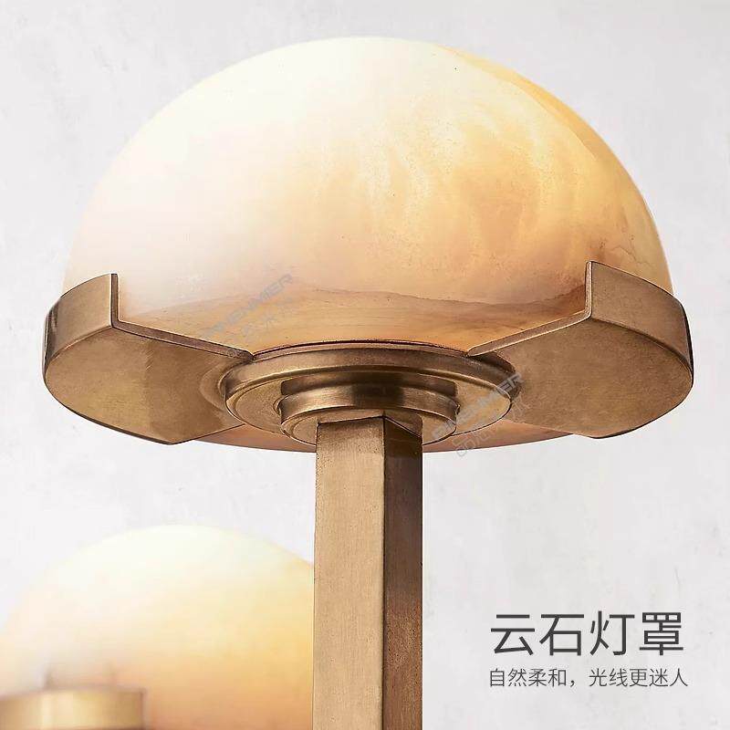 西班牙云石客厅吊灯美式简约复古全铜RH设计师款卧室灯