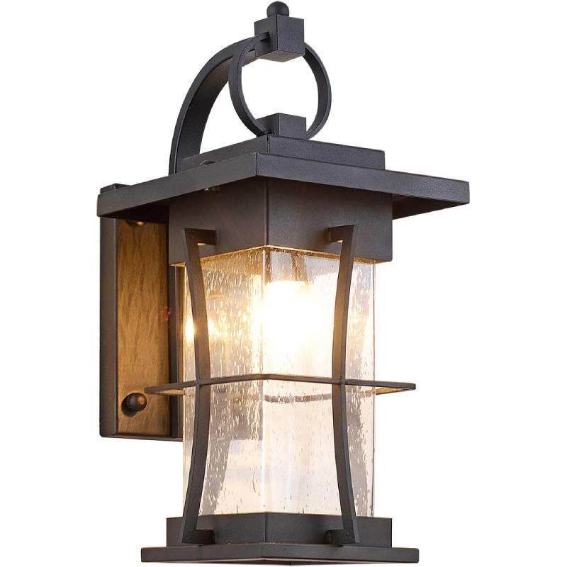 跨境户外壁灯外墙灯笼外屋灯防水黑色金属非常适合外门廊露台房屋