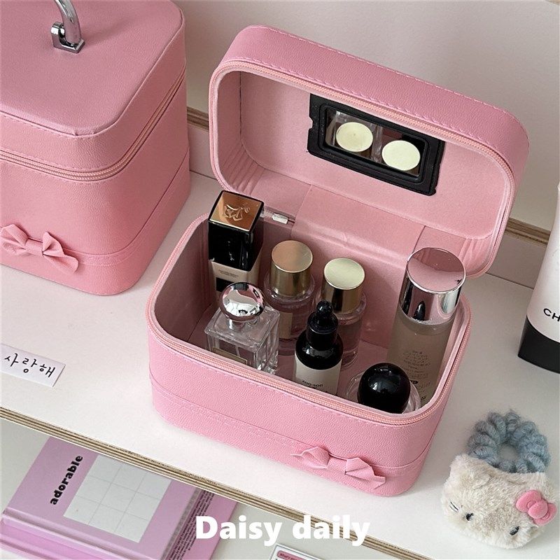 高颜值粉色立体蝴蝶结旅行化妆箱大容量手提收纳箱可Y爱化妆包女,收纳整理,化妆箱/盒,淘宝优惠券,粉丝福利购,淘宝优惠卷