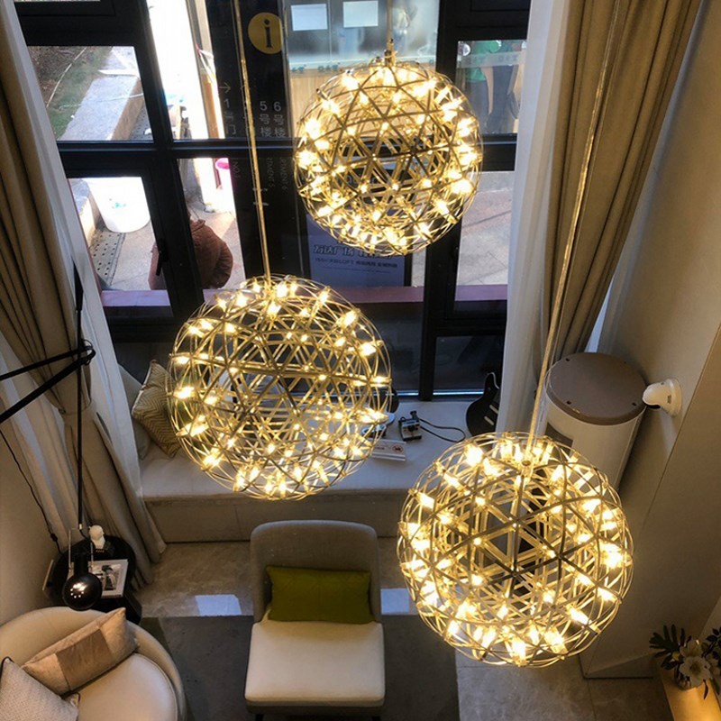 火花球吊a灯满天星商场店铺酒吧复式楼梯餐厅吧台创意网红氛围装