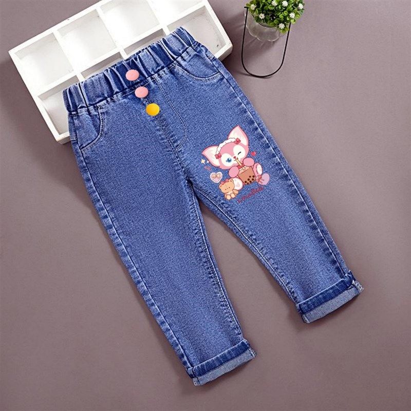 女童牛仔裤春秋款宝宝外p穿洋气裤子2024新款休闲裤儿童装春季长
