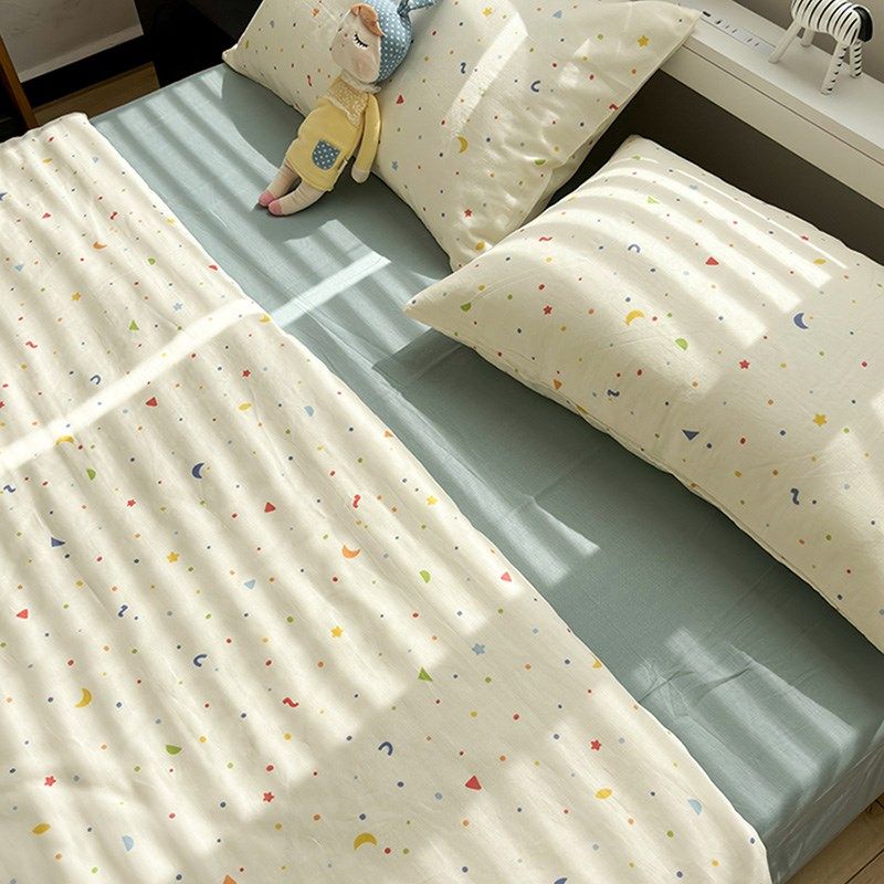 月梦星辰A类双层纱100全棉宝宝儿童小I枕套卡通吸汗透气乳胶枕头