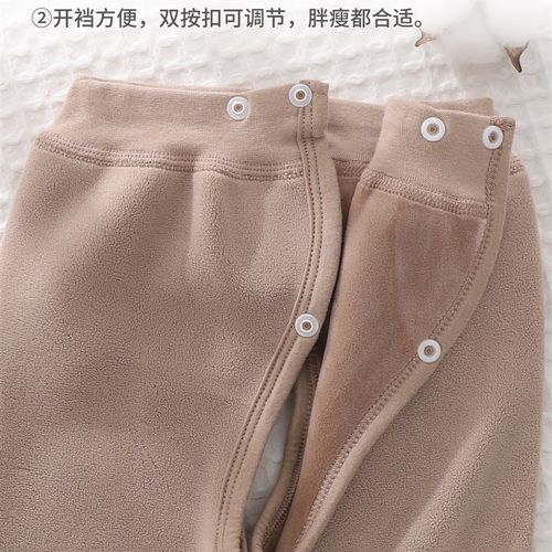 婴儿加绒裤子开i裆裤春秋冬季外穿男女宝宝秋裤小月龄男宝宝保暖