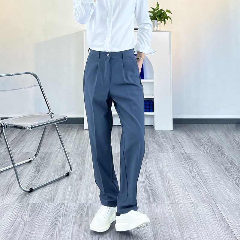 垂感西裤男韩版直筒宽松百搭x秋冬季坠感西装裤子男士阔腿休闲长