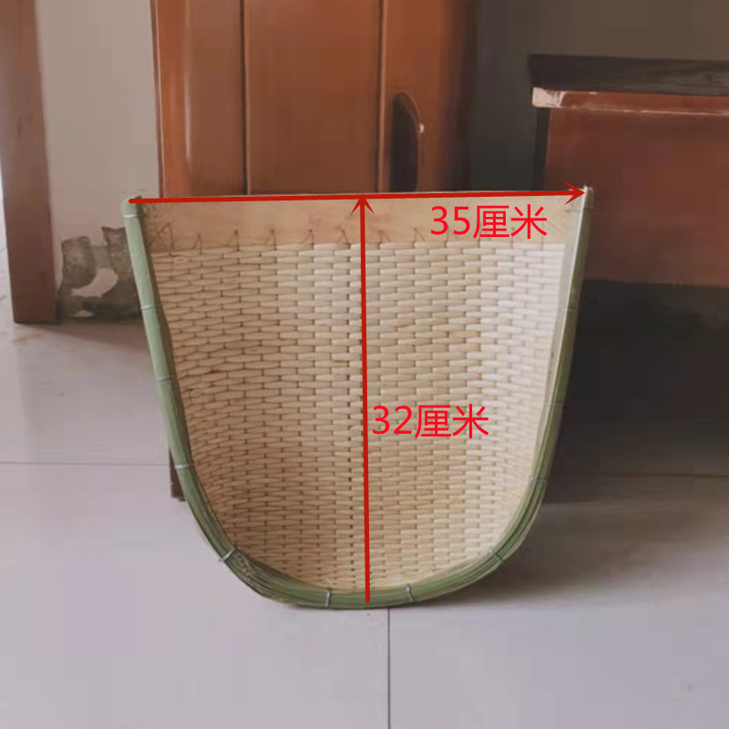 纯手工家用柳编簸箕竹编r藤编农用无孔晾晒柳条簸箕笸箩收纳筐筲