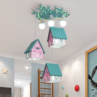 简约卧室灯时尚 卡通皇冠儿童房灯具温馨餐厅创意LED三头吊灯