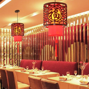 中式 灯笼吊灯茶楼仿古中国风餐厅小吊灯火锅店走廊古典六角灯具