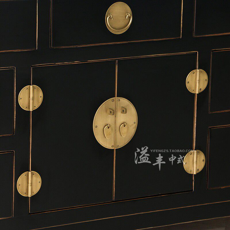 中式实木质翘头酒店玄关储物柜新古典餐边柜门厅多斗柜隔断走廊柜