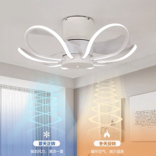 卧室风扇灯创意简约餐厅主卧房间吊扇灯具家用一体电扇吸顶灯