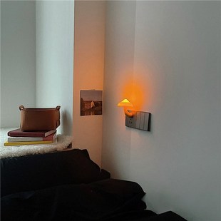 蘑菇感光小夜灯卧室床头灯插电式LED光控感应起夜灯氛围灯装饰灯