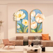 民宿房间布置卧室软装 饰画床头背景墙面贴纸挂件画奶油风家居客厅