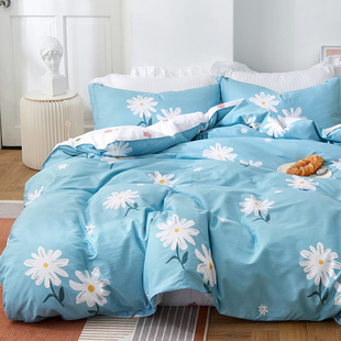 纯棉被套单件150x200夏季 160x210床单被罩两件套180x200 全棉单人