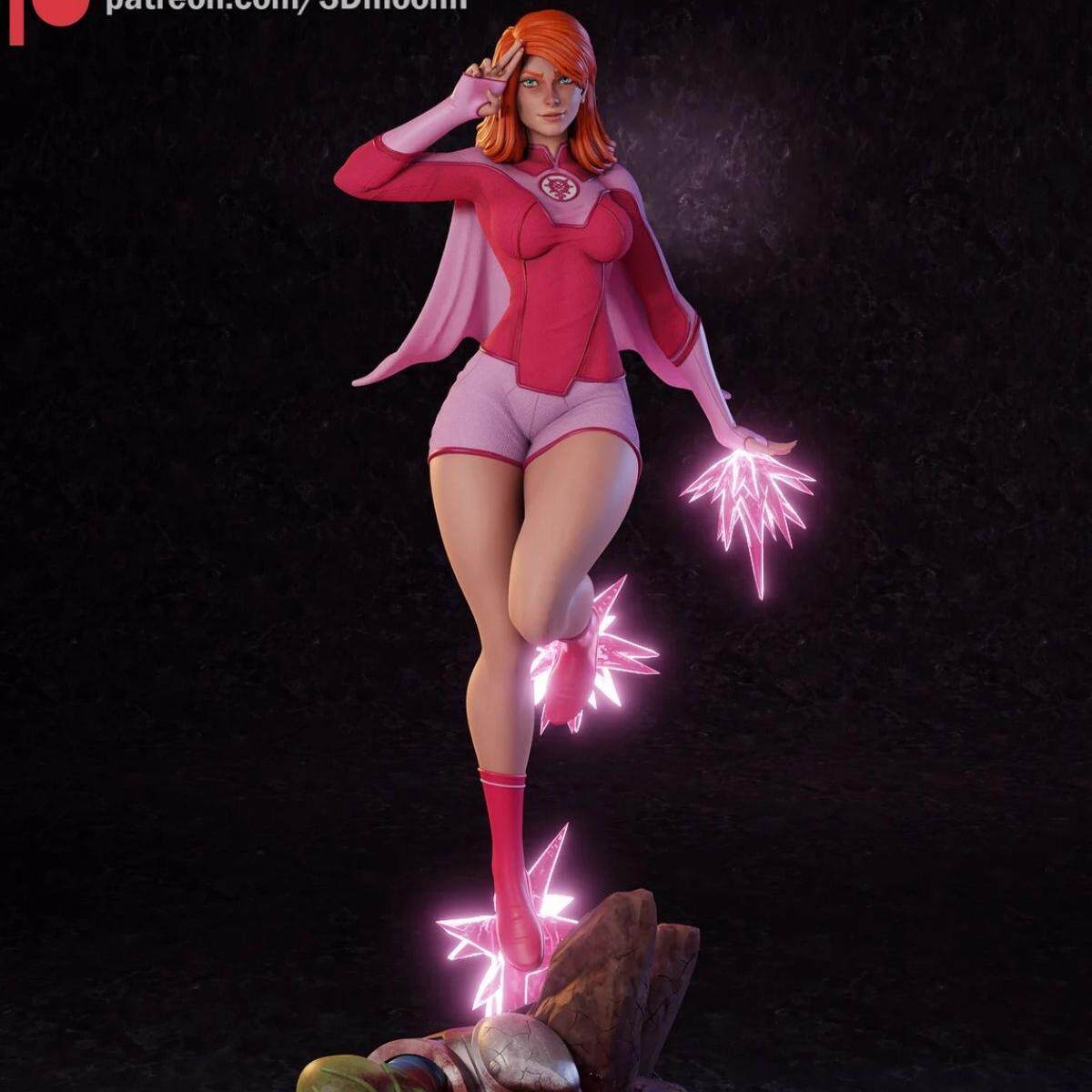 独家gk白模无敌少侠 原子女侠伊芙3d打印模型白模上色练习高颜值