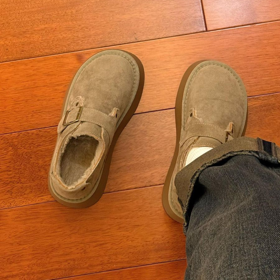 厚底棉鞋女2025年冬季新款毛毛雪地靴百搭保暖加绒一脚蹬勃肯女鞋