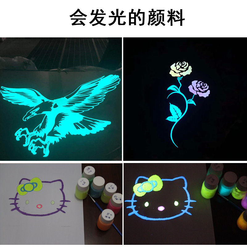 热销夜光颜料夜光漆发光涂料荧光漆防水艺术墙画涂鸦鱼漂荧光颜料
