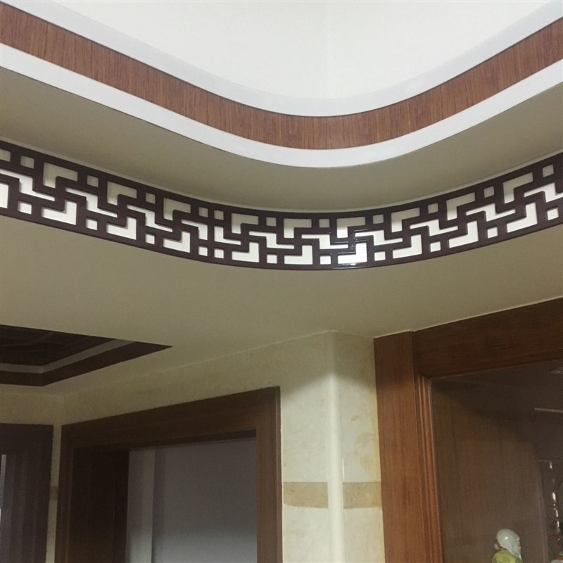 热销平板线角花7字L线条形镂空装饰板遮丑吊顶雕花板PVC镂空中式