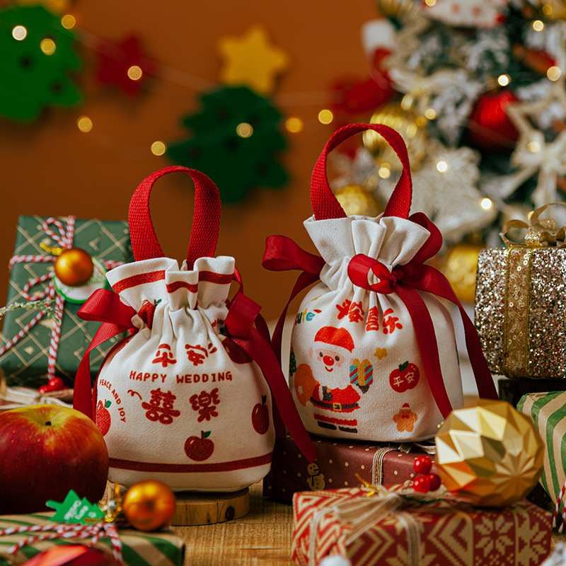 圣诞节礼物袋平安夜苹果盒平安果苹果袋包装手提糖果袋儿童小礼品