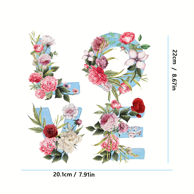 印花花卉字母熨斗熨烫烫画贴热转印烫印烫画织布料辅料装饰烫画