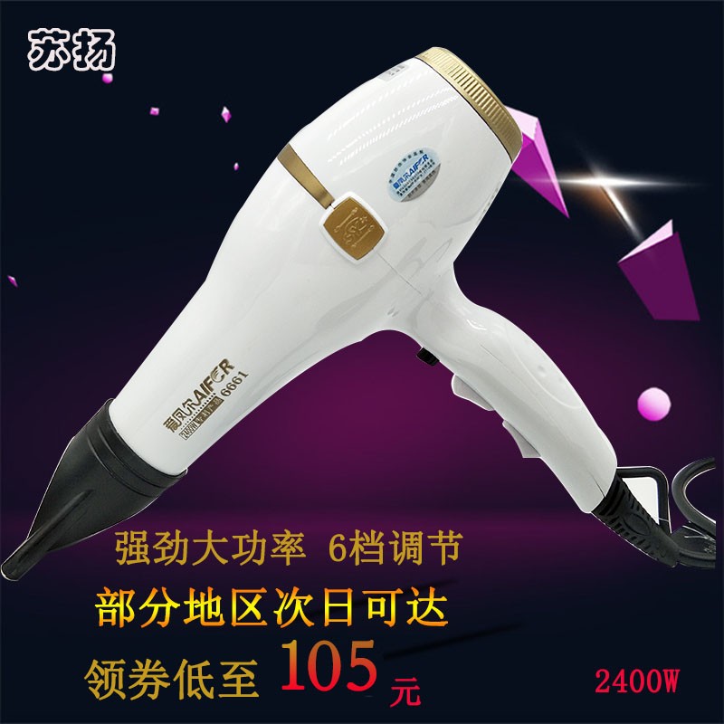 爱凤尔电吹风机家庭发廊恒温大功率2400W冷热风吹风筒 爱凤尔6661