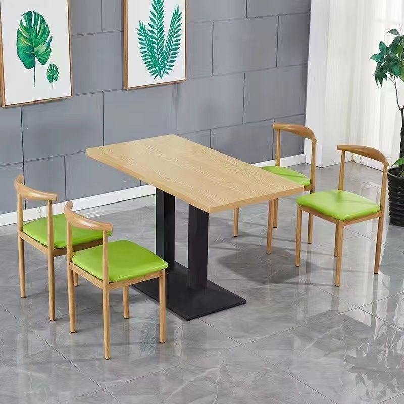 餐桌小户型商用食堂饭店餐桌椅小吃快餐厅桌椅组合饭桌长方形桌子