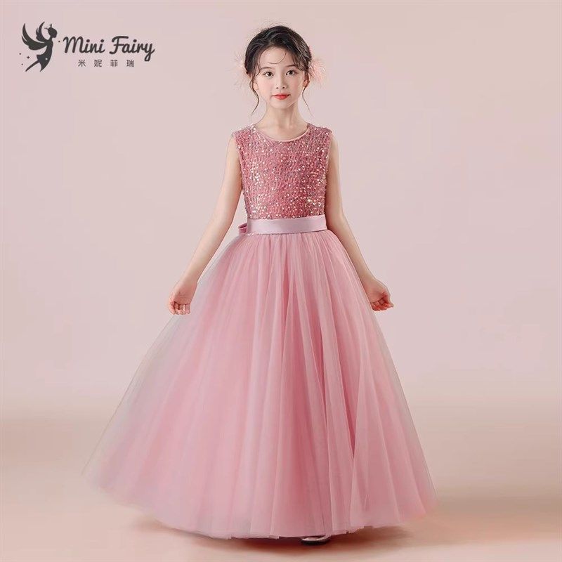 女童礼服秋冬长裙儿童演出服元旦钢琴表演高贵灰粉生日公主裙,童装/婴儿装/亲子装,儿童礼服,淘宝优惠券,粉丝福利购,淘宝优惠卷