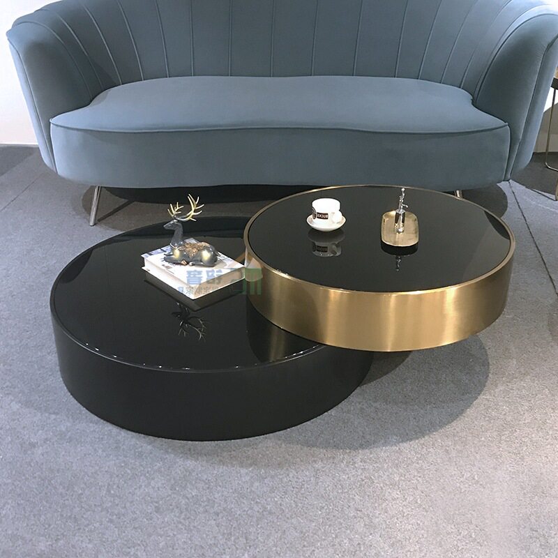 SPARKLE CASA客厅家用金属圆茶几样板间家具小户型网红烤漆双层茶