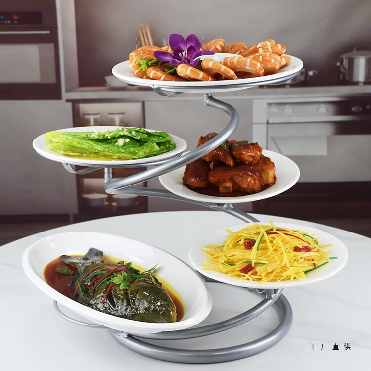 冷盘架酒店餐桌菜盘架放菜架子冷菜摆盘神器备菜架配菜架转盘菜架