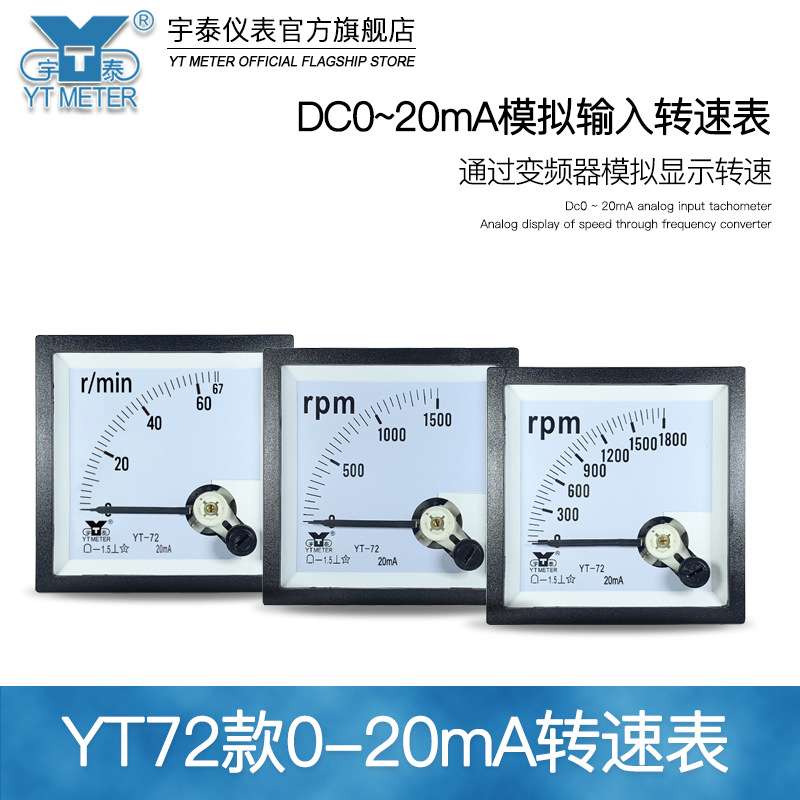 CP72 0-20mA输入模拟转速表67rpm 200r/min 1500转/分限速表be72