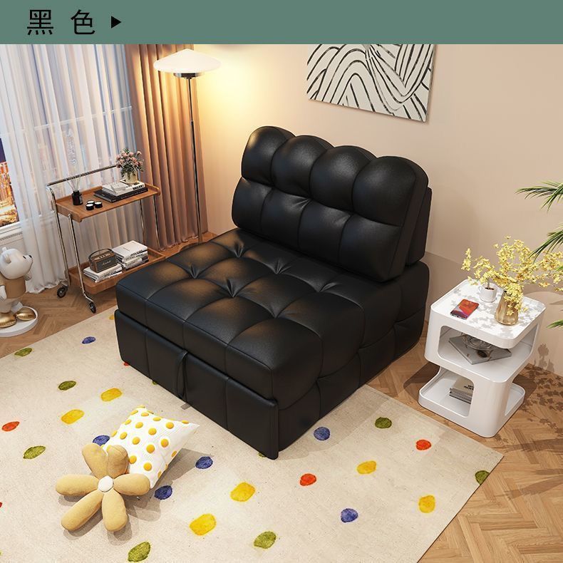 小户型真皮折叠伸缩两用沙发床