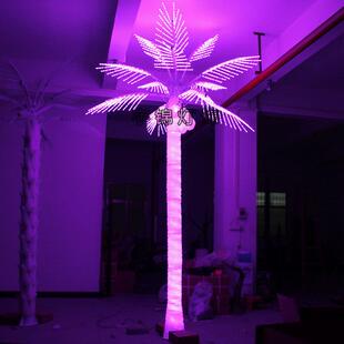 饰通透发光树灯灯光节节日装 可选颜色LED仿真叶子树灯户外装 饰灯