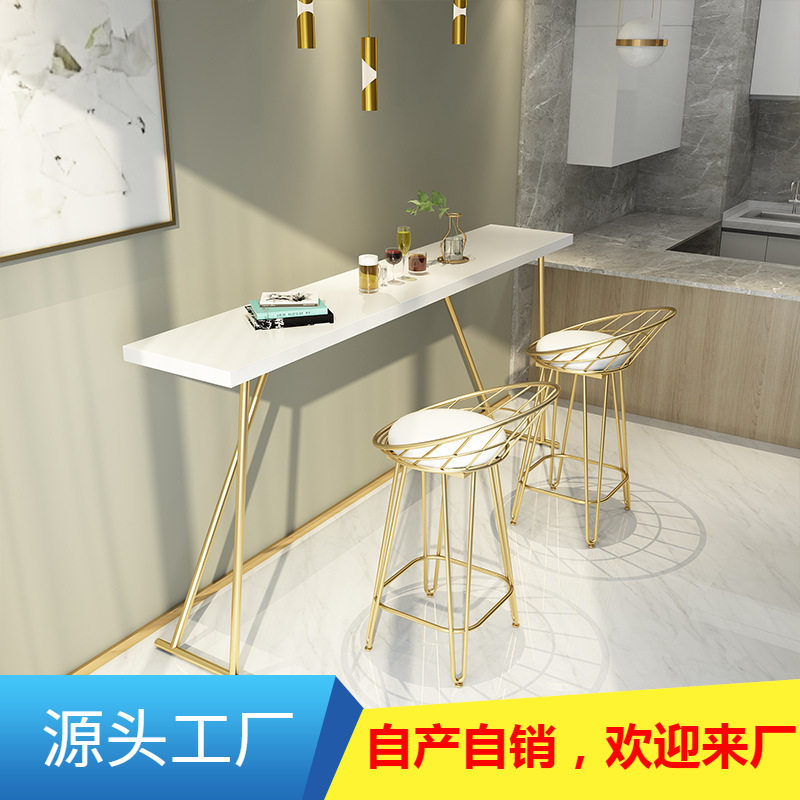 网红实木吧台桌椅组合面包店用
