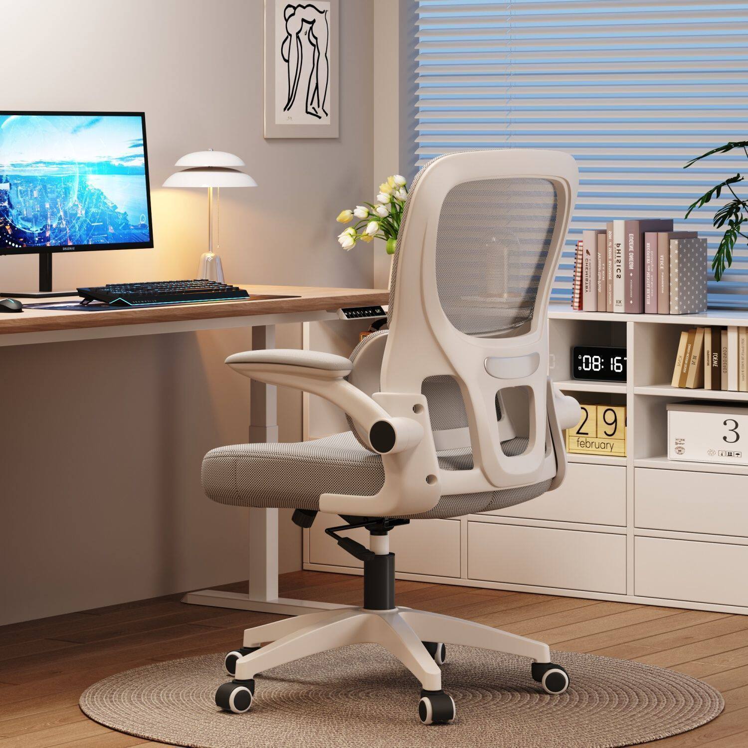 电脑椅舒服久坐办公座椅人体工学书桌椅学生学习转椅靠背椅子家用