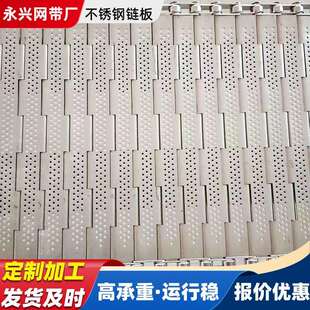 不锈钢链板果蔬冲洗流水线重型冲孔链板输送带工业传送304链板