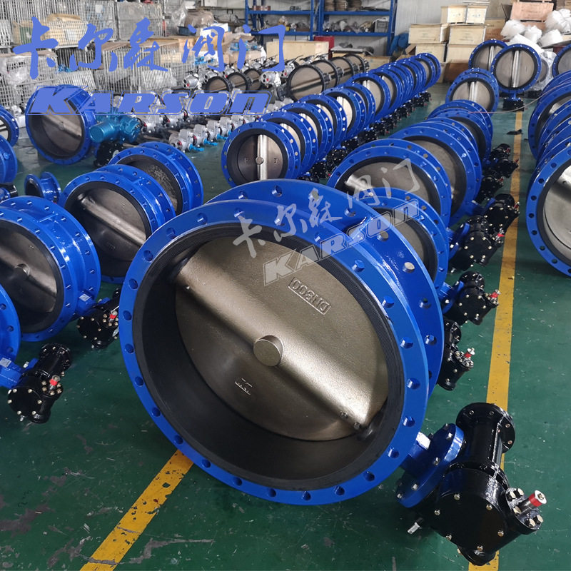 天津卡尔森D341X-10/16Q球墨铸铁水dn800手动涡轮法兰 大口径蝶阀