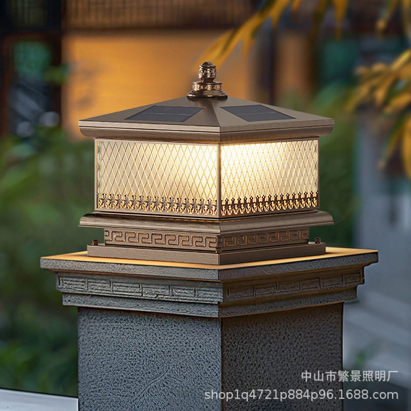 新太阳能批发柱头户外庭院灯别墅大门灯门柱灯院子围墙灯柱子X20