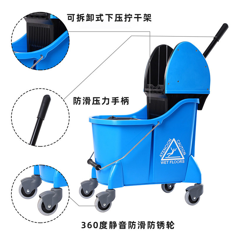 工厂批发加厚拖把桶压水桶五金收纳家务保洁手推配件家用拖把柞水