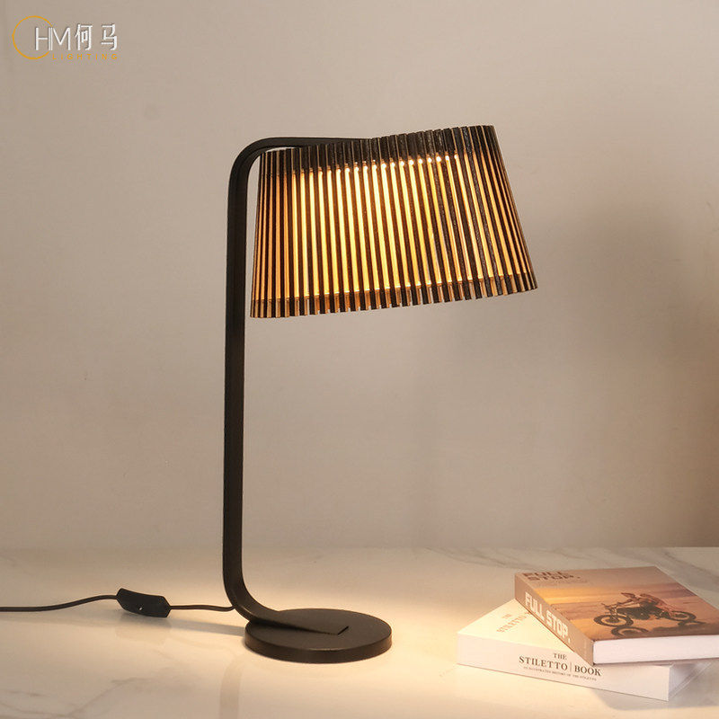 北欧现代简约实木艺术ins风设计师钢琴卧室床头优雅台灯客厅落地