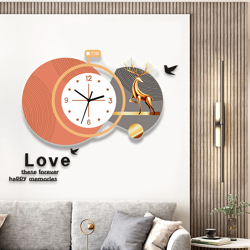 客厅挂钟钟表简约欧式时尚家用时钟挂表现代创意个性石英钟新款