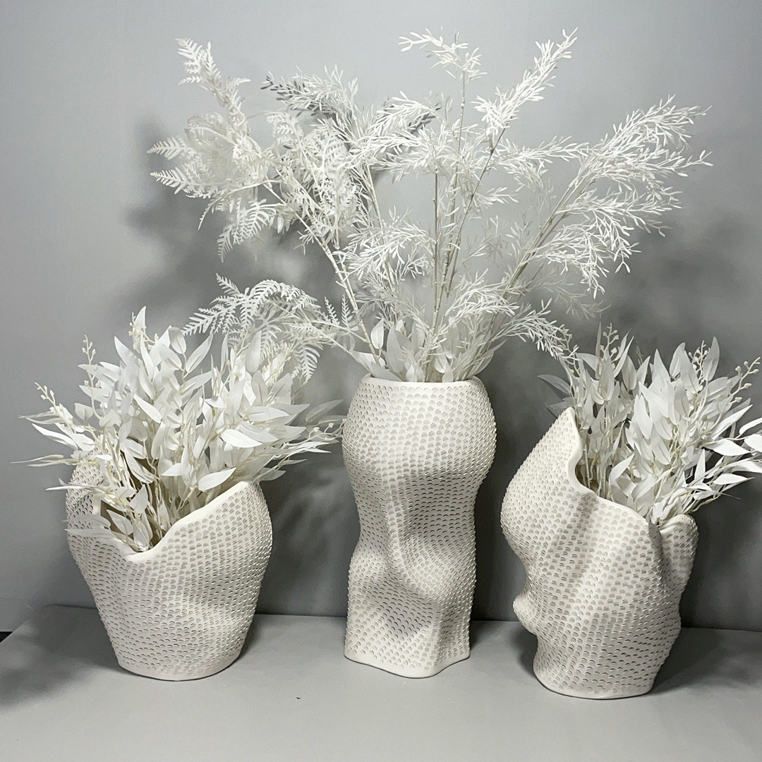 现代简约异形白色花瓶摆件家居客厅插花干花器酒店餐桌电视柜装饰,电子元器件市场,电线扎带/束线带,淘宝优惠券,粉丝福利购,淘宝优惠卷